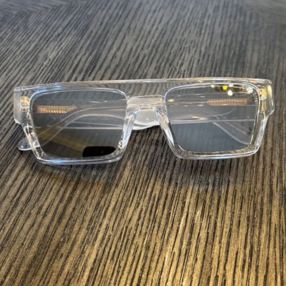 DEZI X MONET  Square Frame Sunglasses Slick Icy Clear EUC